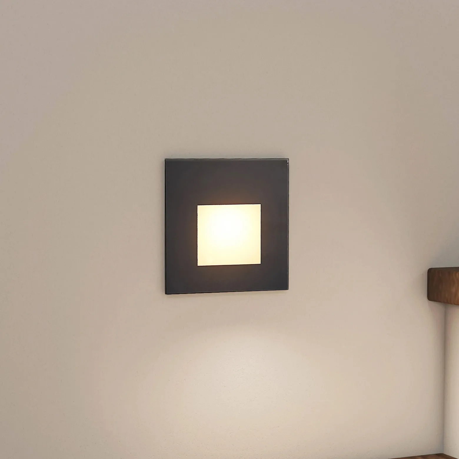 Arcchio Lámpara empotrable LED Vexi, 7,8 cm x 7,8 cm, negra, CCT