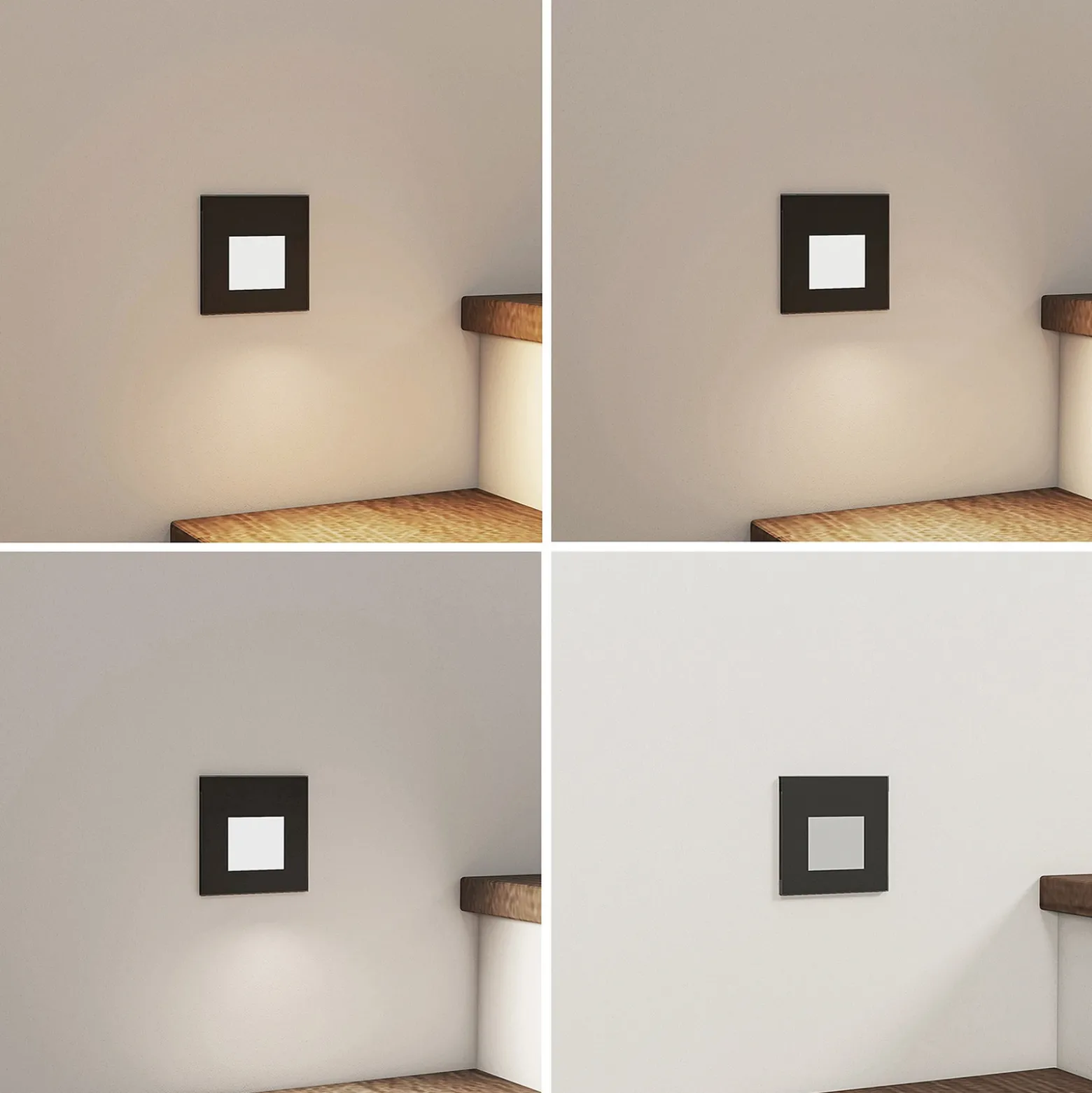 Arcchio Lámpara empotrable LED Vexi, 7,8 cm x 7,8 cm, negra, CCT