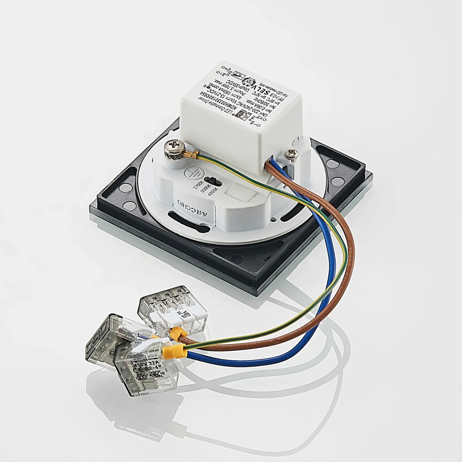 Arcchio Lámpara empotrable LED Vexi, 7,8 cm x 7,8 cm, negra, CCT