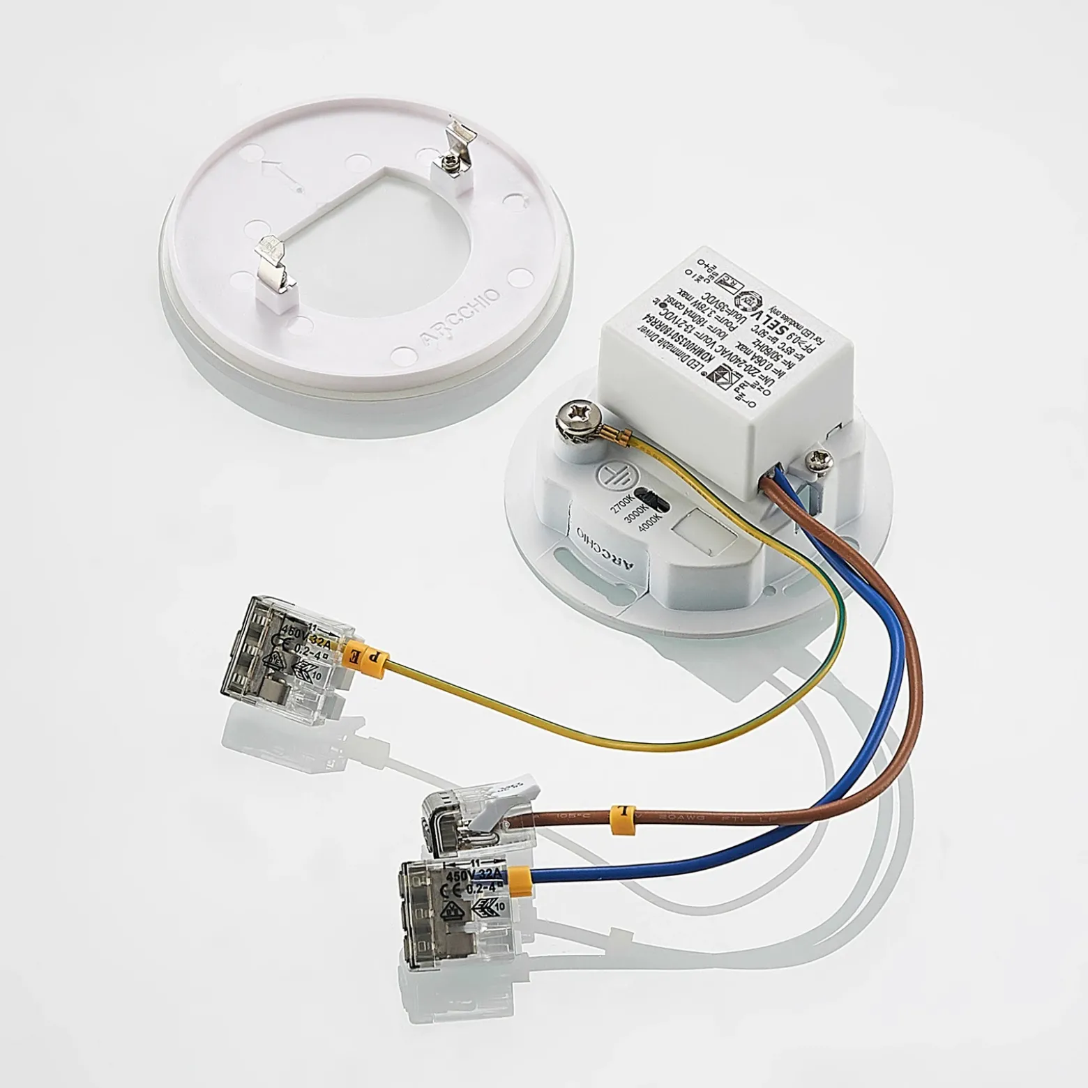 Arcchio Lámpara empotrable LED Vexi, Ø 7,8 cm, blanca, aluminio, CCT