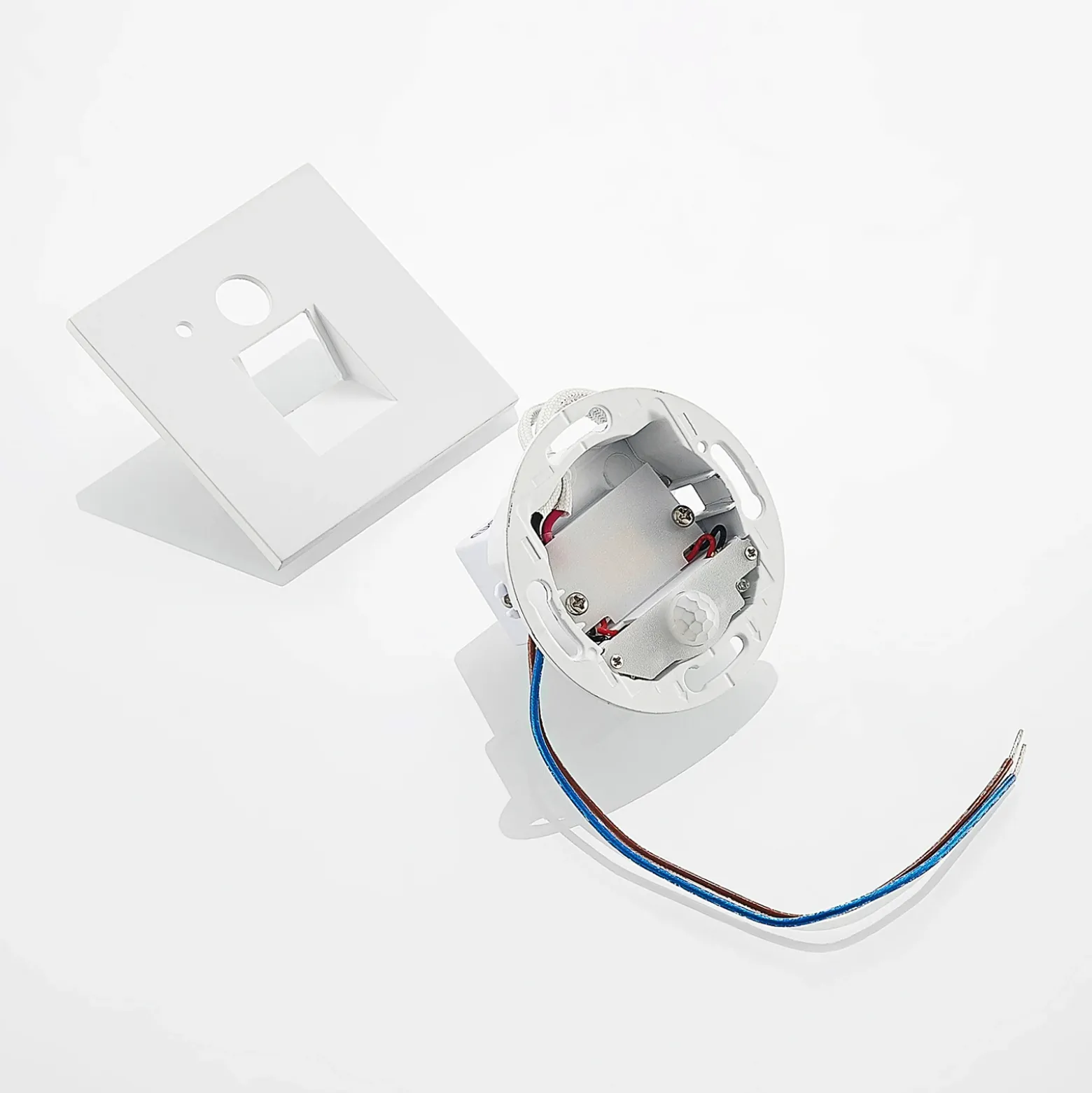 Arcchio Lámpara empotrable LED Neru, 7 cm, blanca, angular, sensor