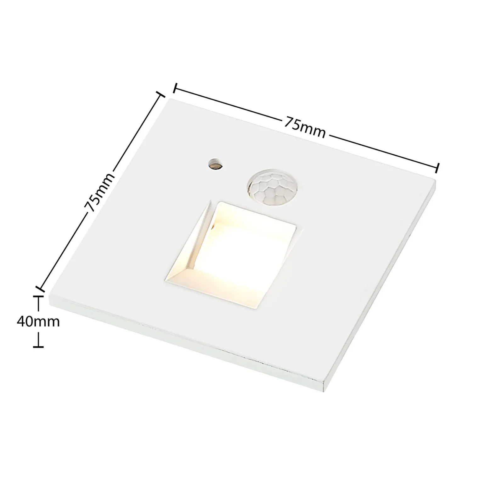 Arcchio Lámpara empotrable LED Neru, 7 cm, blanca, angular, sensor