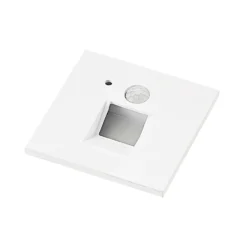 Arcchio Lámpara empotrable LED Neru, 7 cm, blanca, angular, sensor