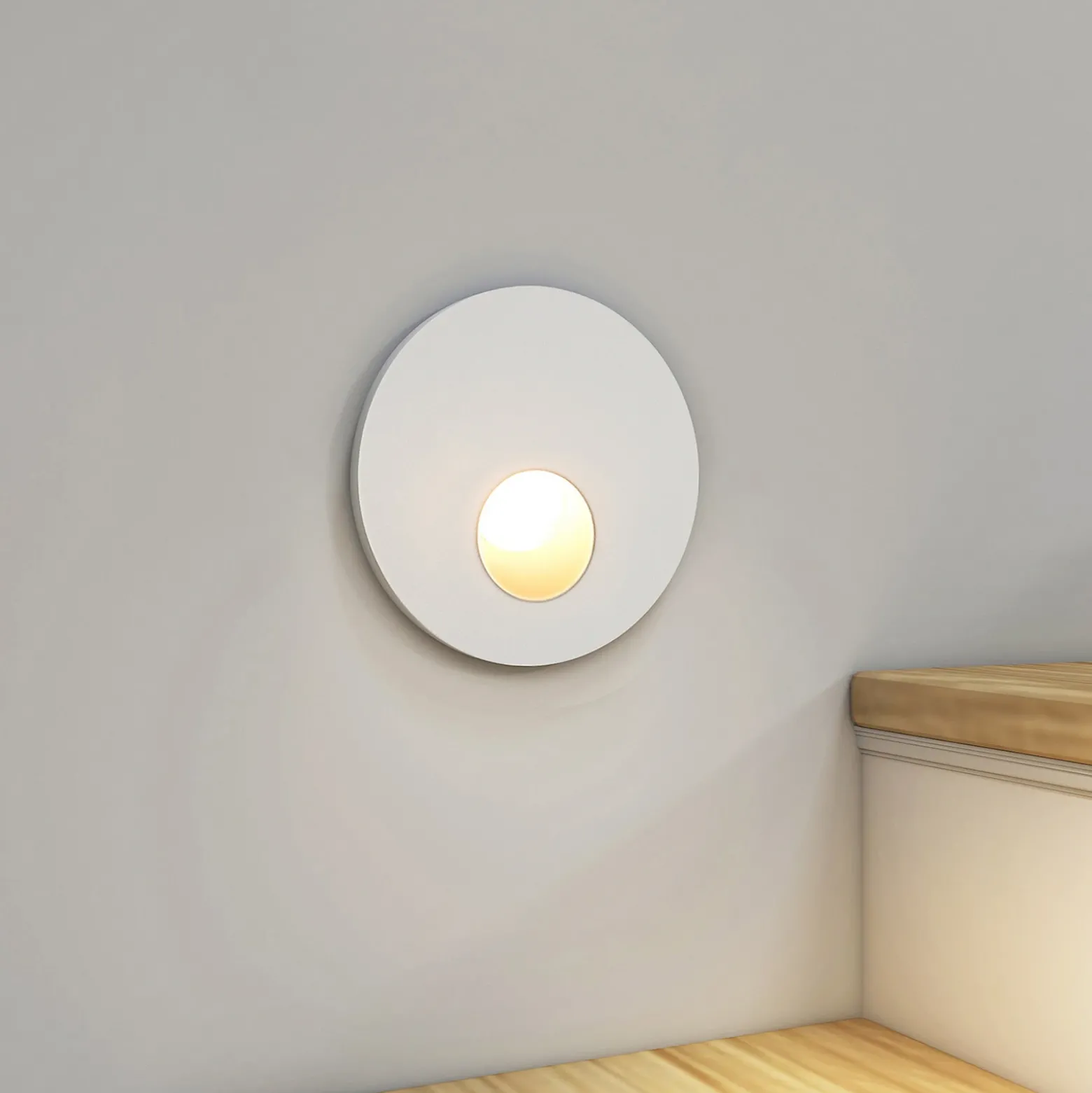 Arcchio Lámpara empotrable LED Vexi, Ø 7,5 cm, blanco, aluminio, CCT