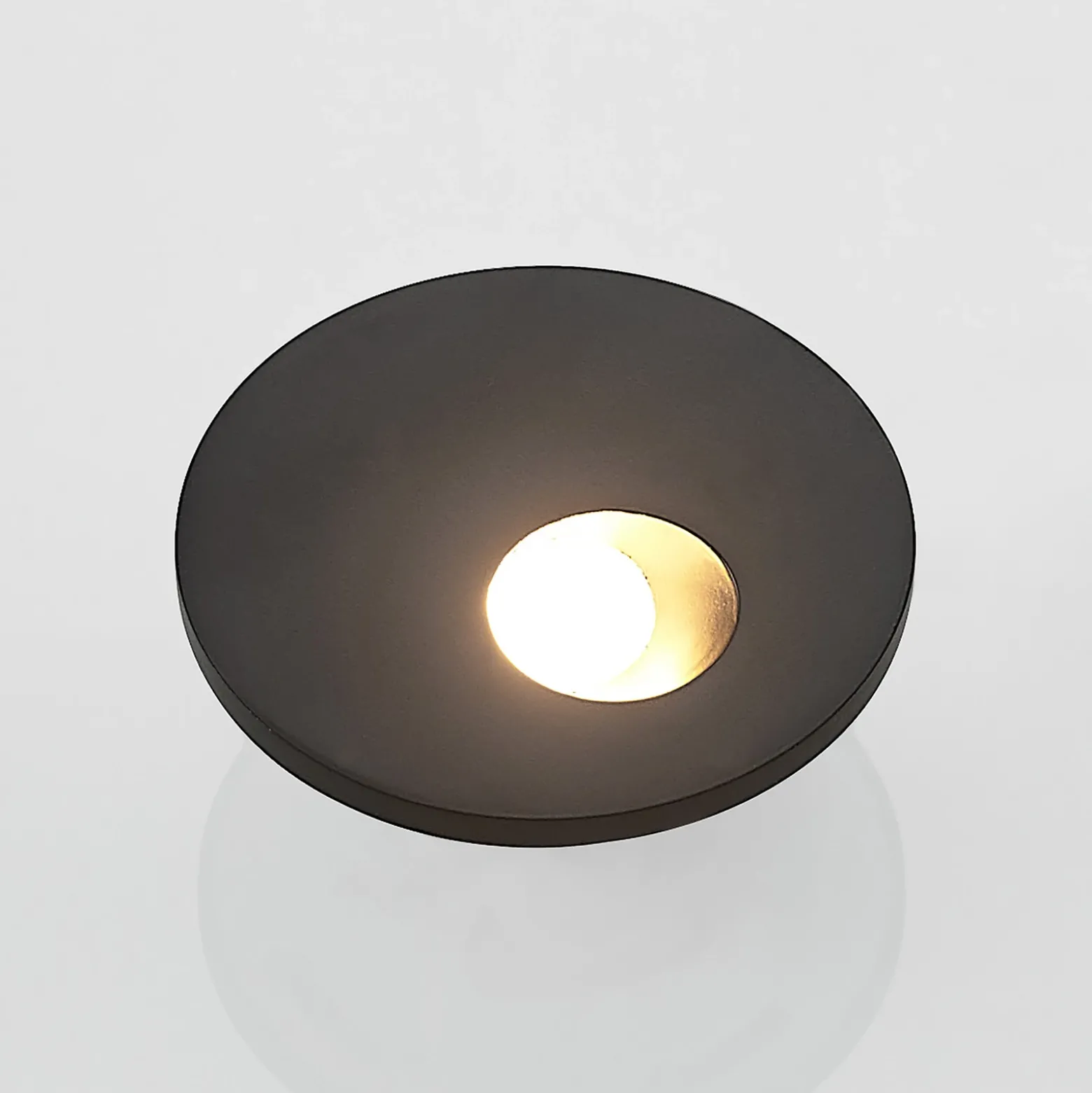 Arcchio Lámpara empotrable LED Vexi, Ø 7,5 cm, negro, aluminio, CCT