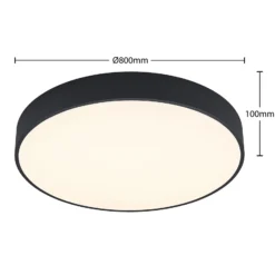 Arcchio Lámpara LED de techo Noabelle, Ø 80 cm, negra, metal