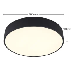 Arcchio Lámpara LED de techo Noabelle, Ø 60 cm, negra, metal