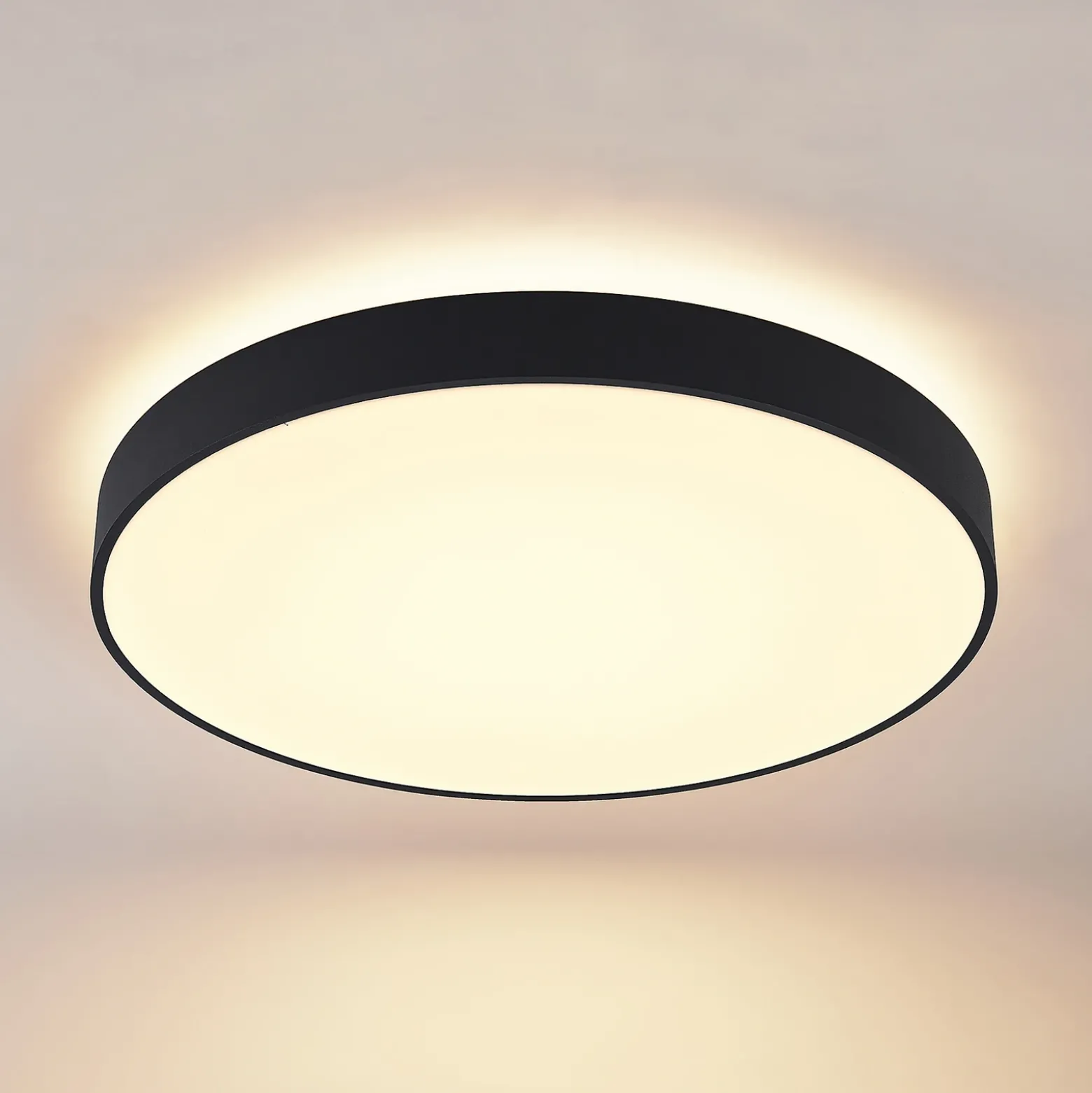 Arcchio lámpara LED de techo Vanida, negro, Ø 60 cm, arriba/abajo