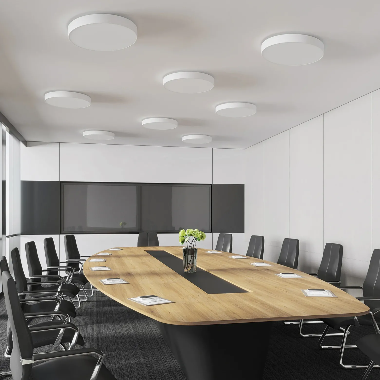 Arcchio lámpara LED de techo Vanida, blanco, Ø 60 cm, arriba/abajo