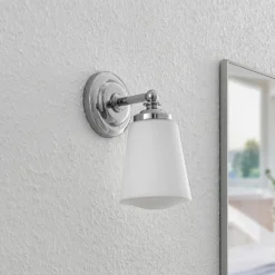Arcchio Mahdi aplique para baño, cromo, cristal, 11cm, IP44