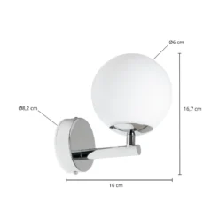 Arcchio Maviris aplique LED para baño bola, vidrio