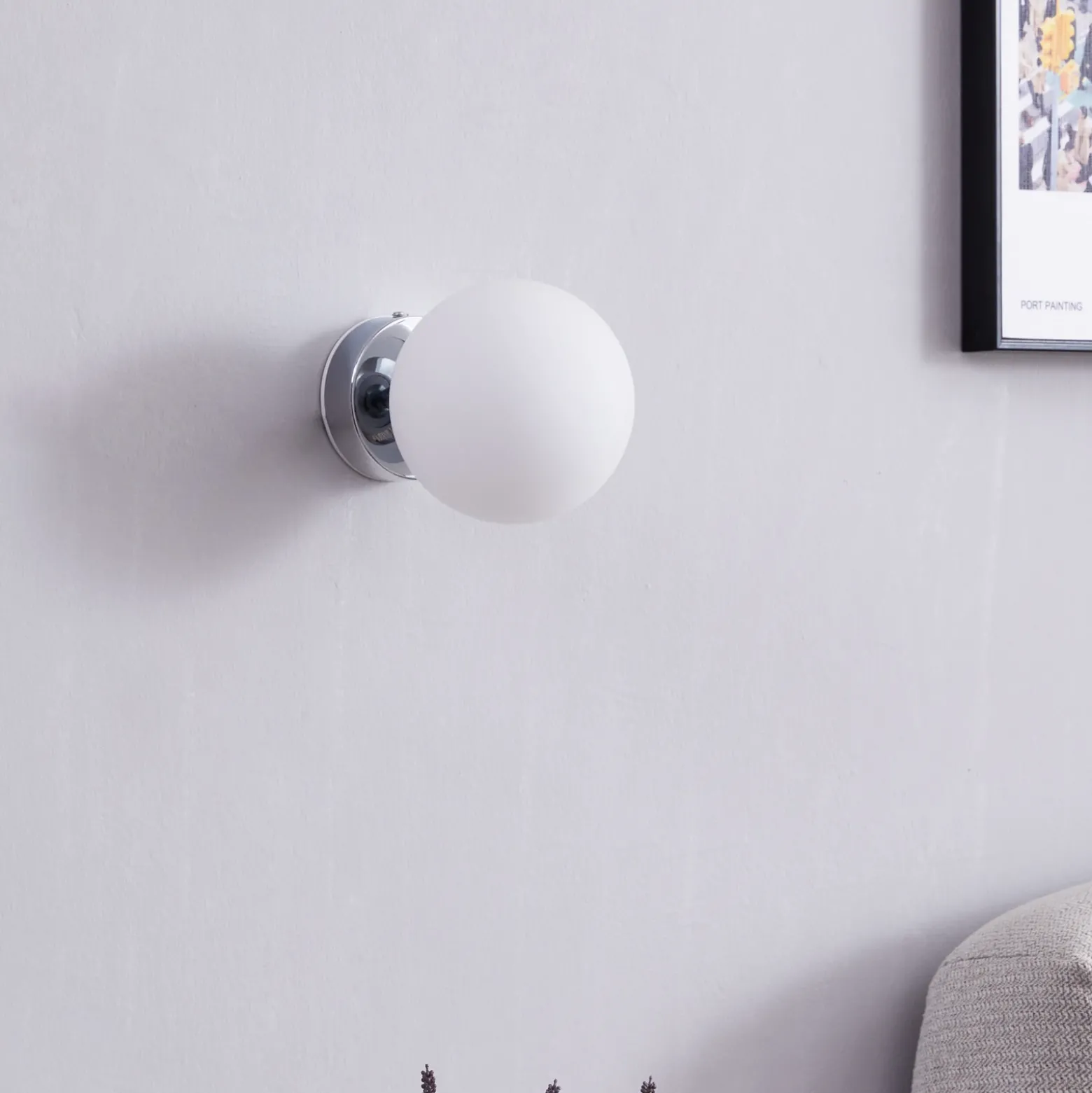 Arcchio Maviris Lámpara de techo para baño, globo, 12 cm