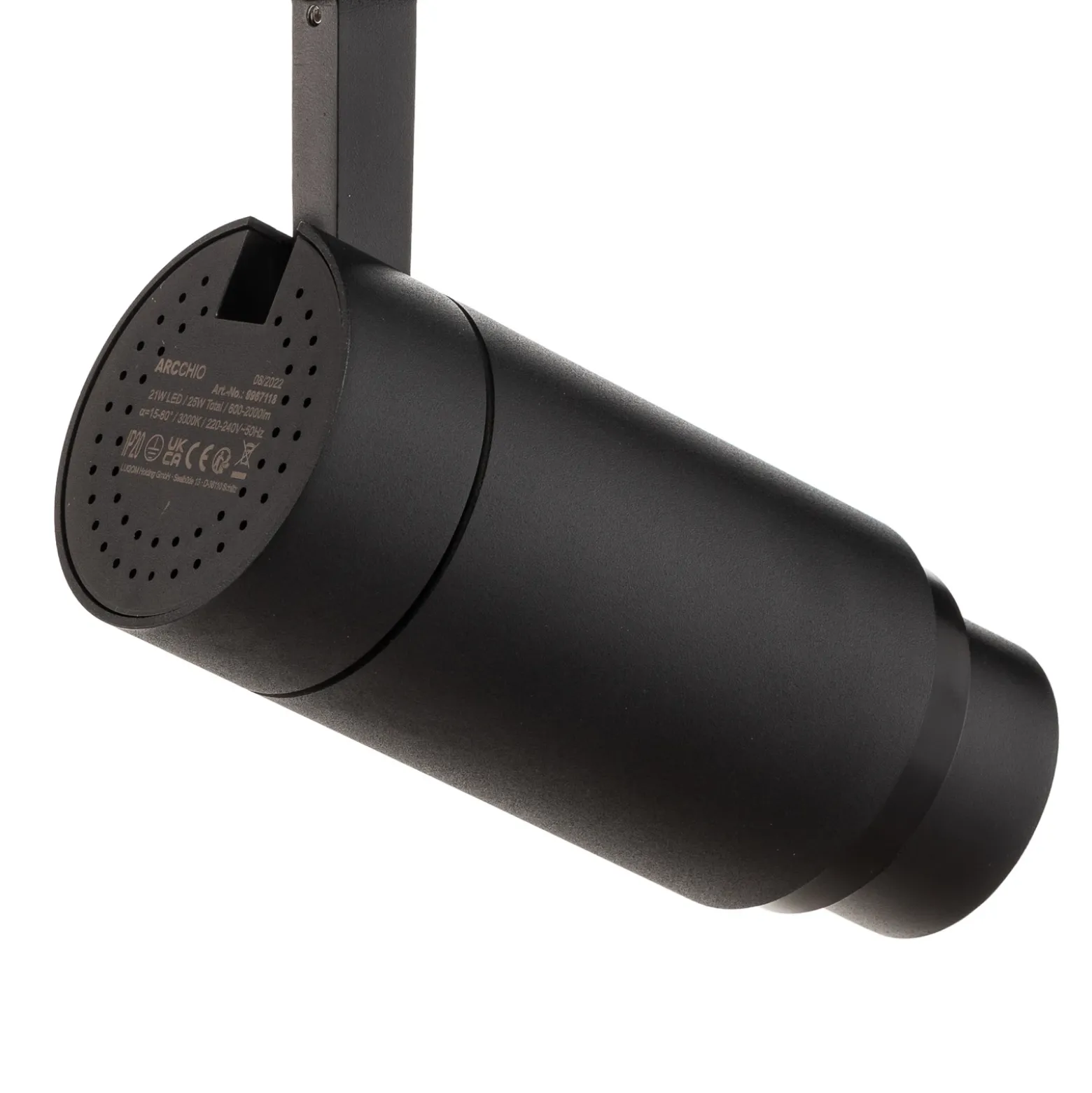 Arcchio Nanna foco de riel LED negro 3000K 21W