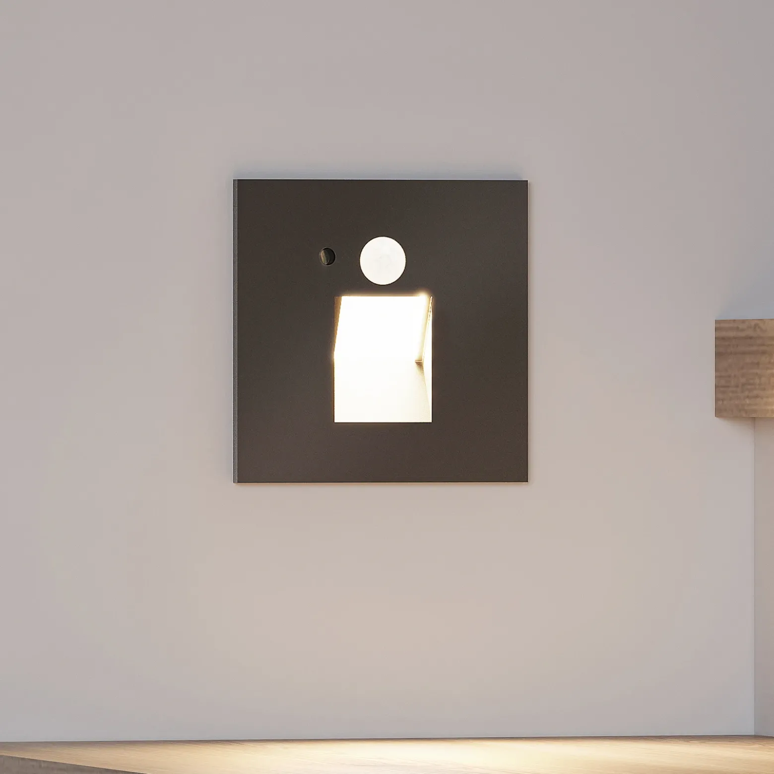 Arcchio Neru empotrada LED sensor angular, negro
