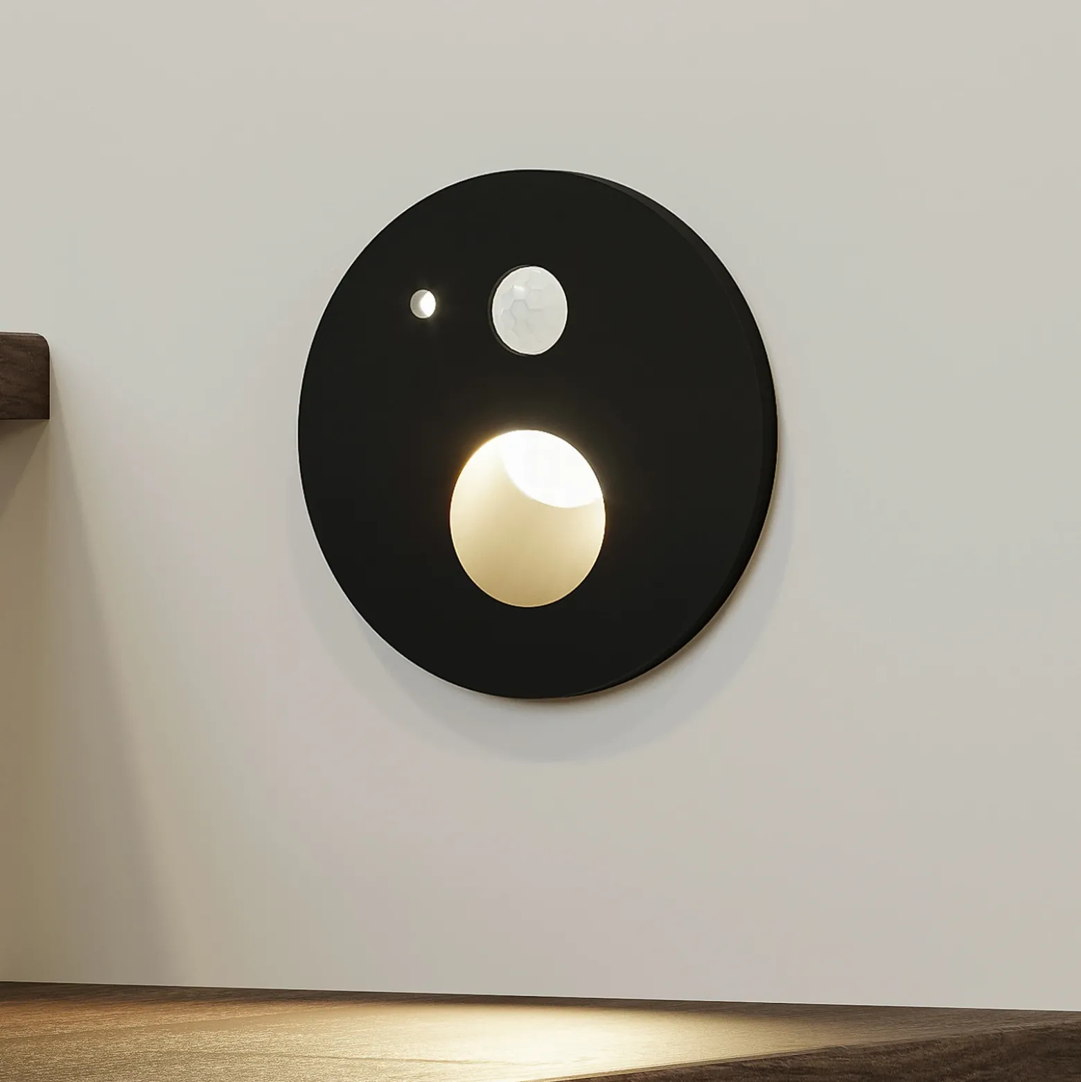 Arcchio Neru empotrada LED, sensor, redondo negro