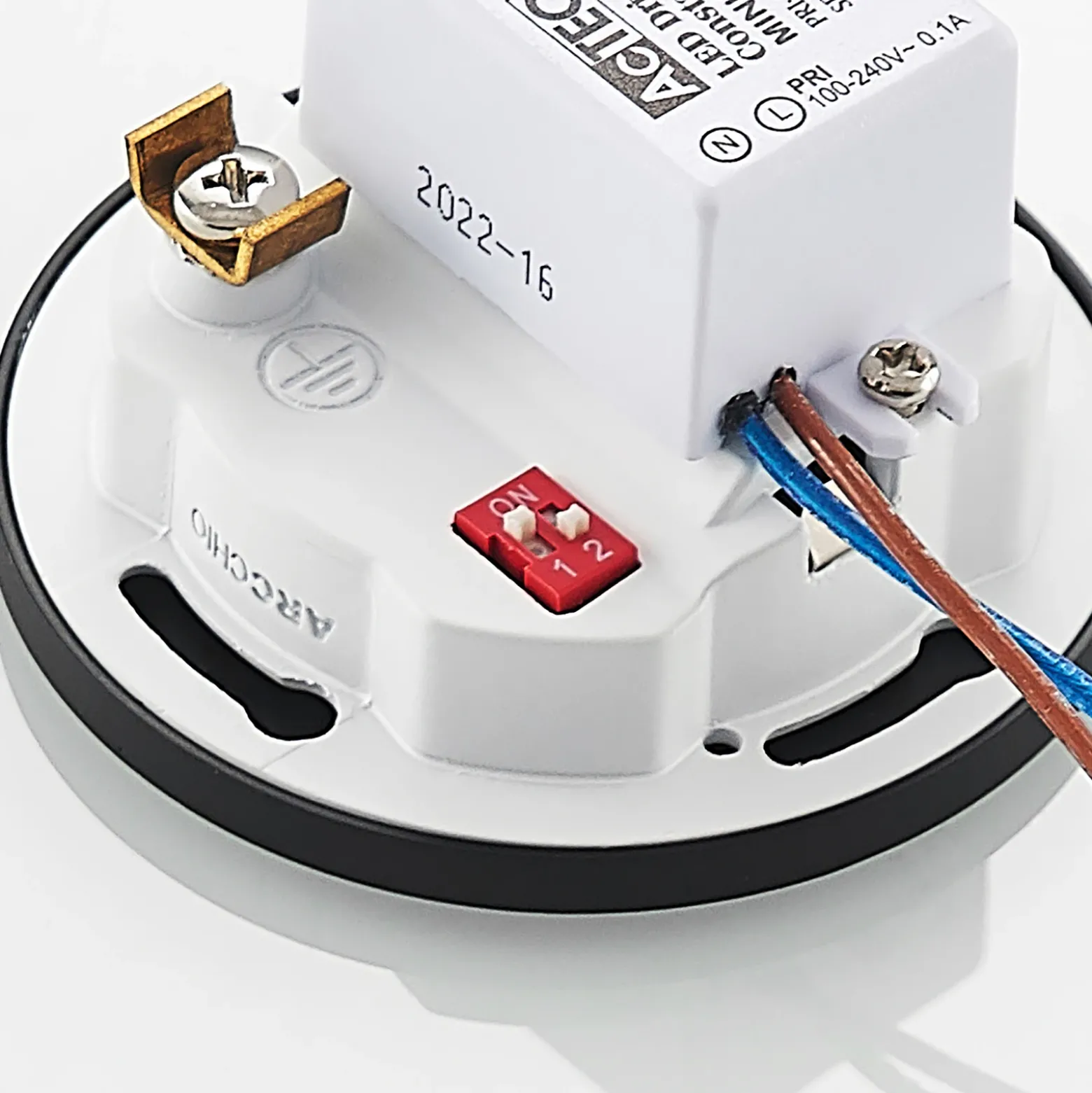 Arcchio Neru empotrada LED, sensor, redondo negro