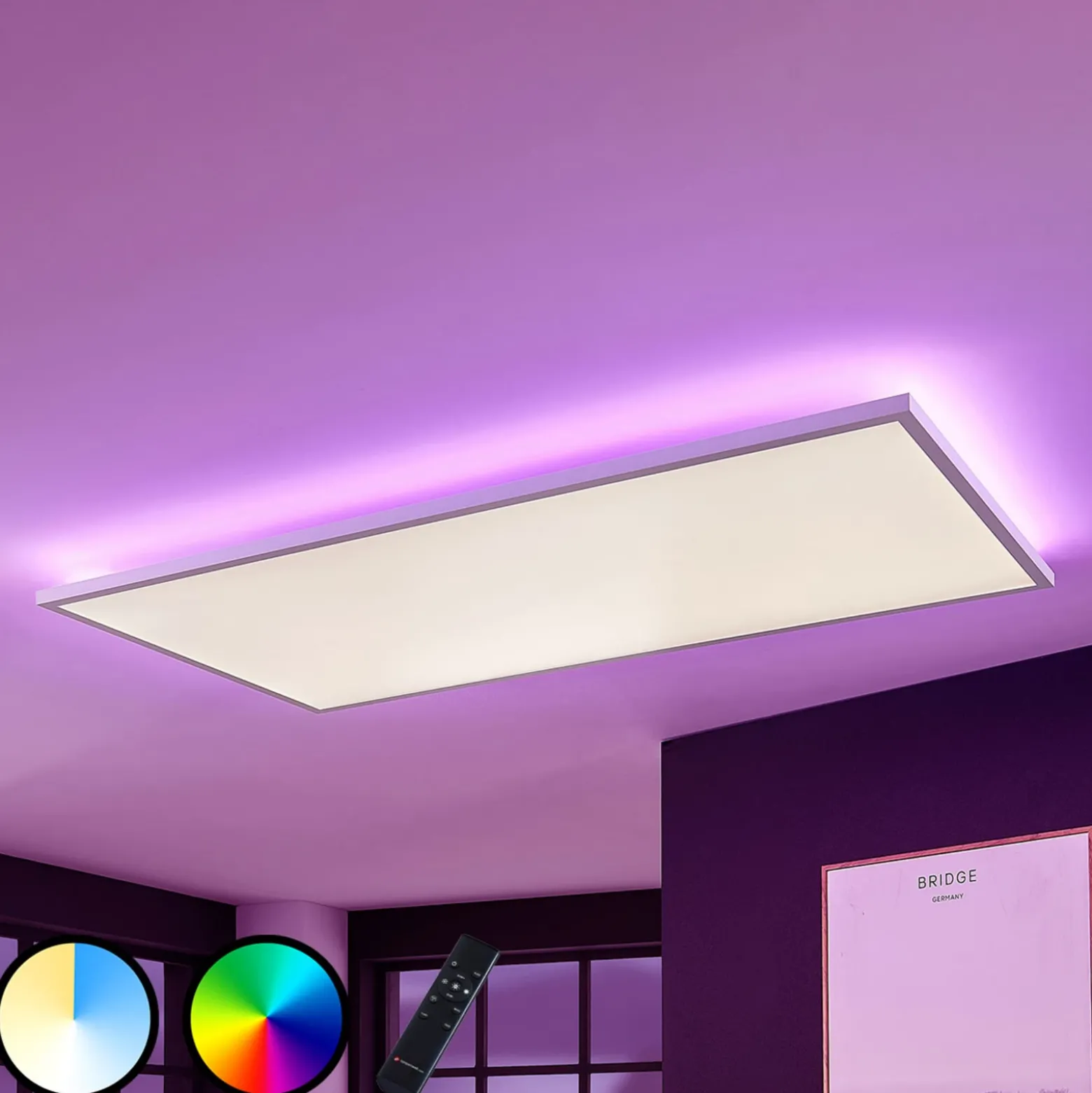 Arcchio Panel LED Brenda, 120 x 60 cm, CCT, control remoto