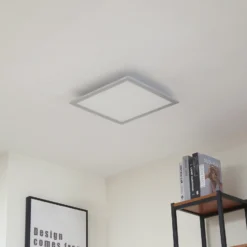 Arcchio Panel LED Lyndra, 40 cm, plata, aluminio, atenuable, CCT