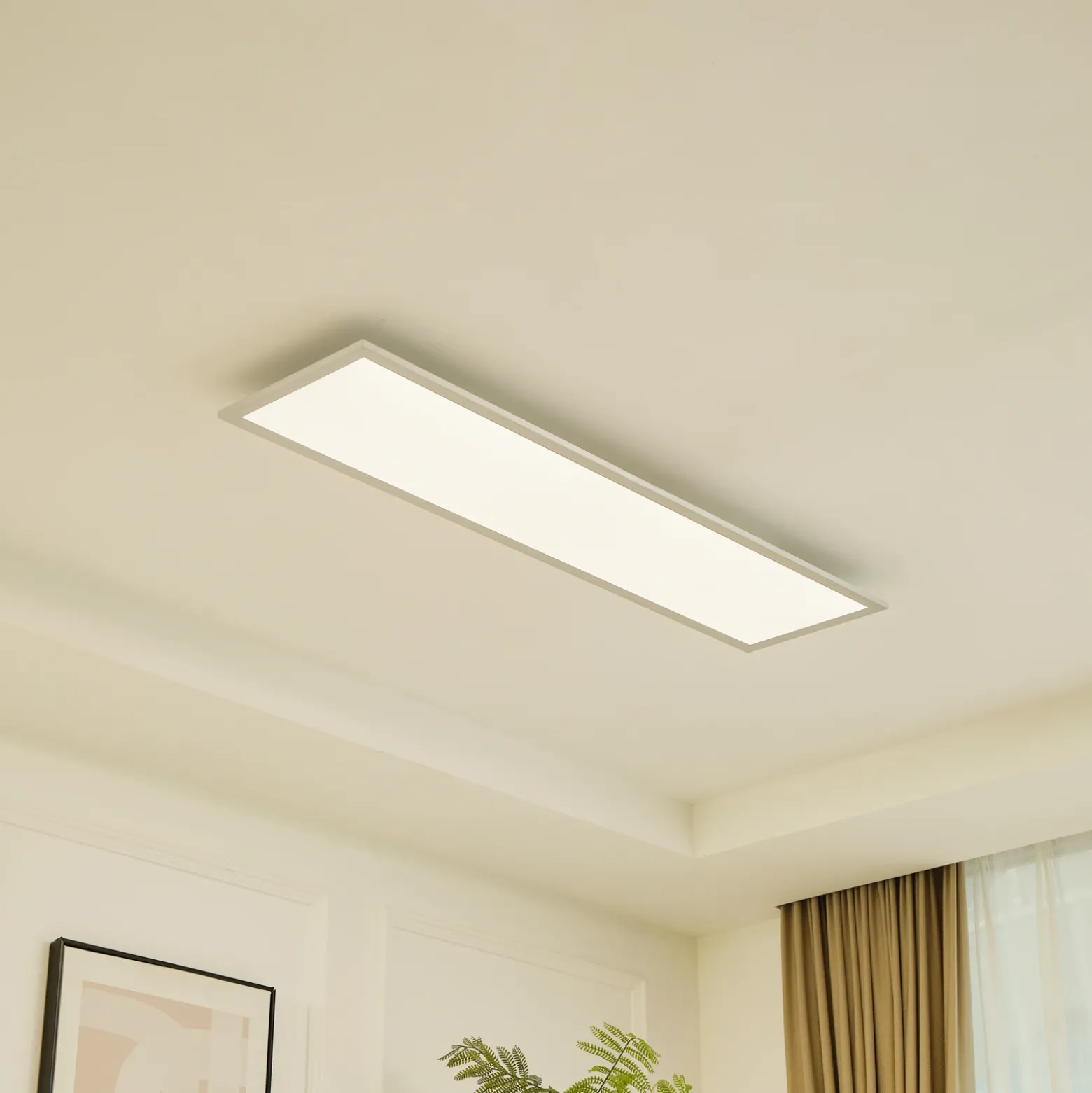 Arcchio Panel LED Lyndra, 120 cm, plata, aluminio, atenuable, CCT