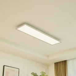Arcchio Panel LED Lyndra, 120 cm, plata, aluminio, atenuable, CCT