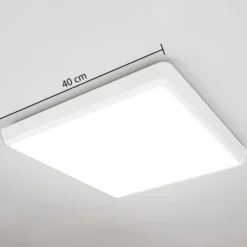 Arcchio plafón LED Augustin, 40 x 40 cm, blanco, IP54