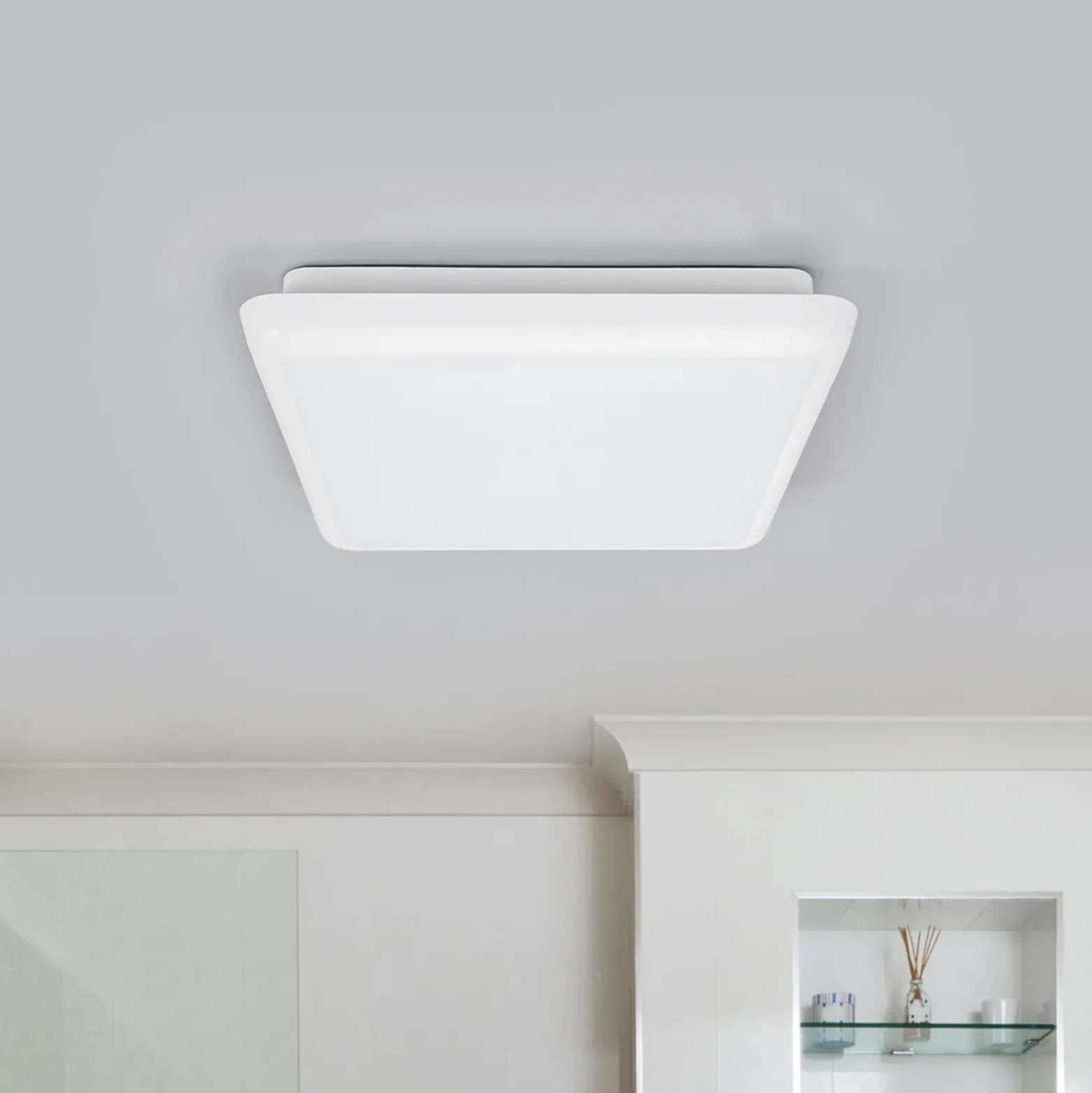 Arcchio plafón LED Augustin, 25 x 25 cm, blanco, IP54