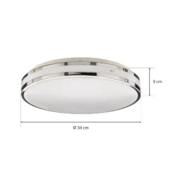 Arcchio Sinovu Lámpara de techo para baño LED, cromo, 34 cm