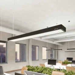 Arcchio Susi lámpara colgante LED de oficina, negro, 120cm, 4000K, DALI