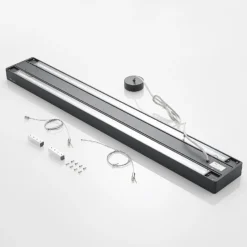 Arcchio Susi lámpara colgante LED de oficina, negro, 120cm, 4000K, DALI