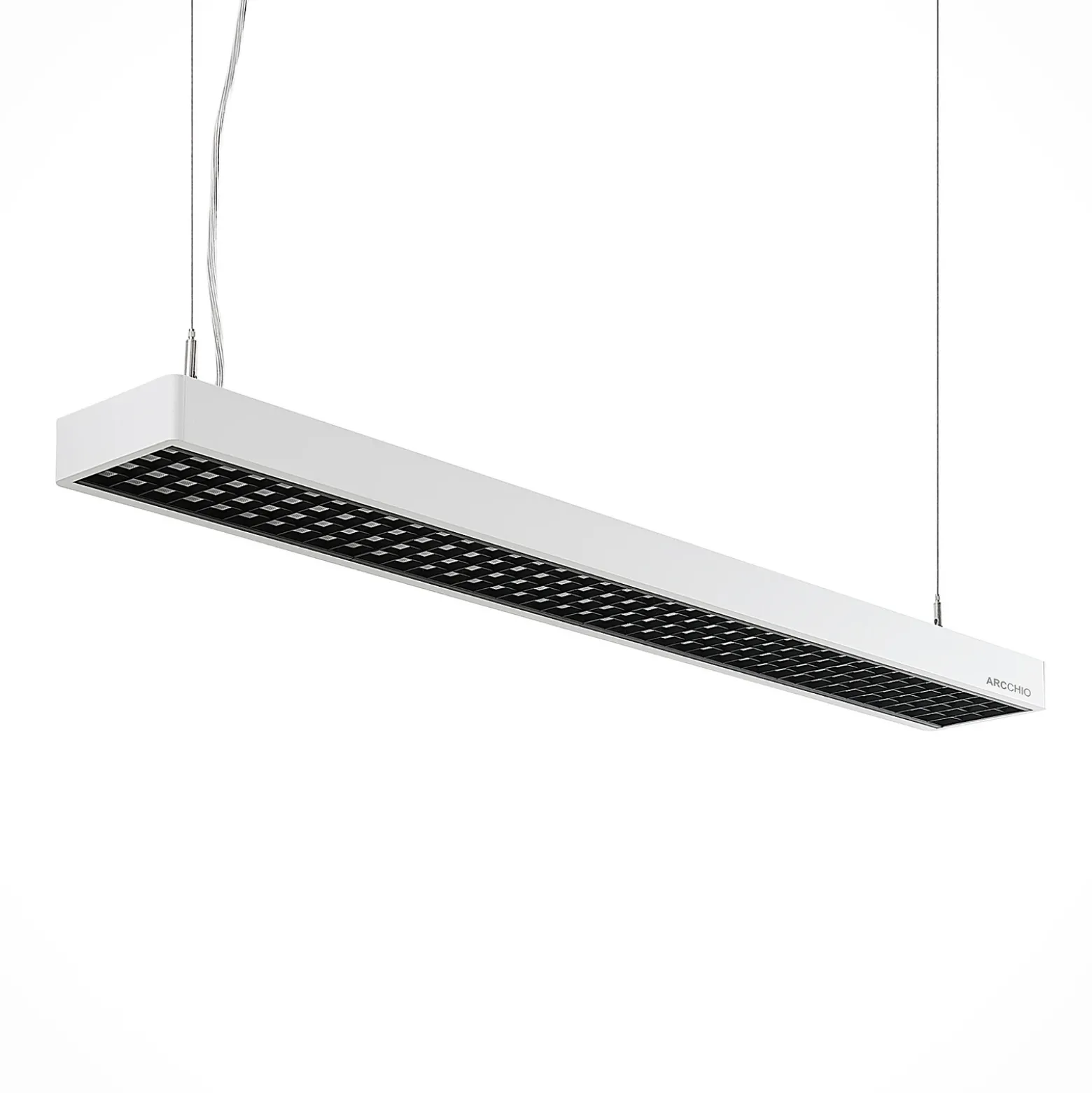 Arcchio Susi lámpara colgante LED de oficina, blanca, 120 cm, 4.000K, DALI