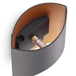 Arcchio Vilja aplique, negro, oro, ovalado