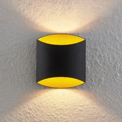 Arcchio Vilja aplique, negro, oro, ovalado