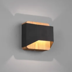 Arino aplique de pared LED, negro, ancho 12,2 cm