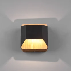 Arino aplique de pared LED, negro, ancho 12,2 cm