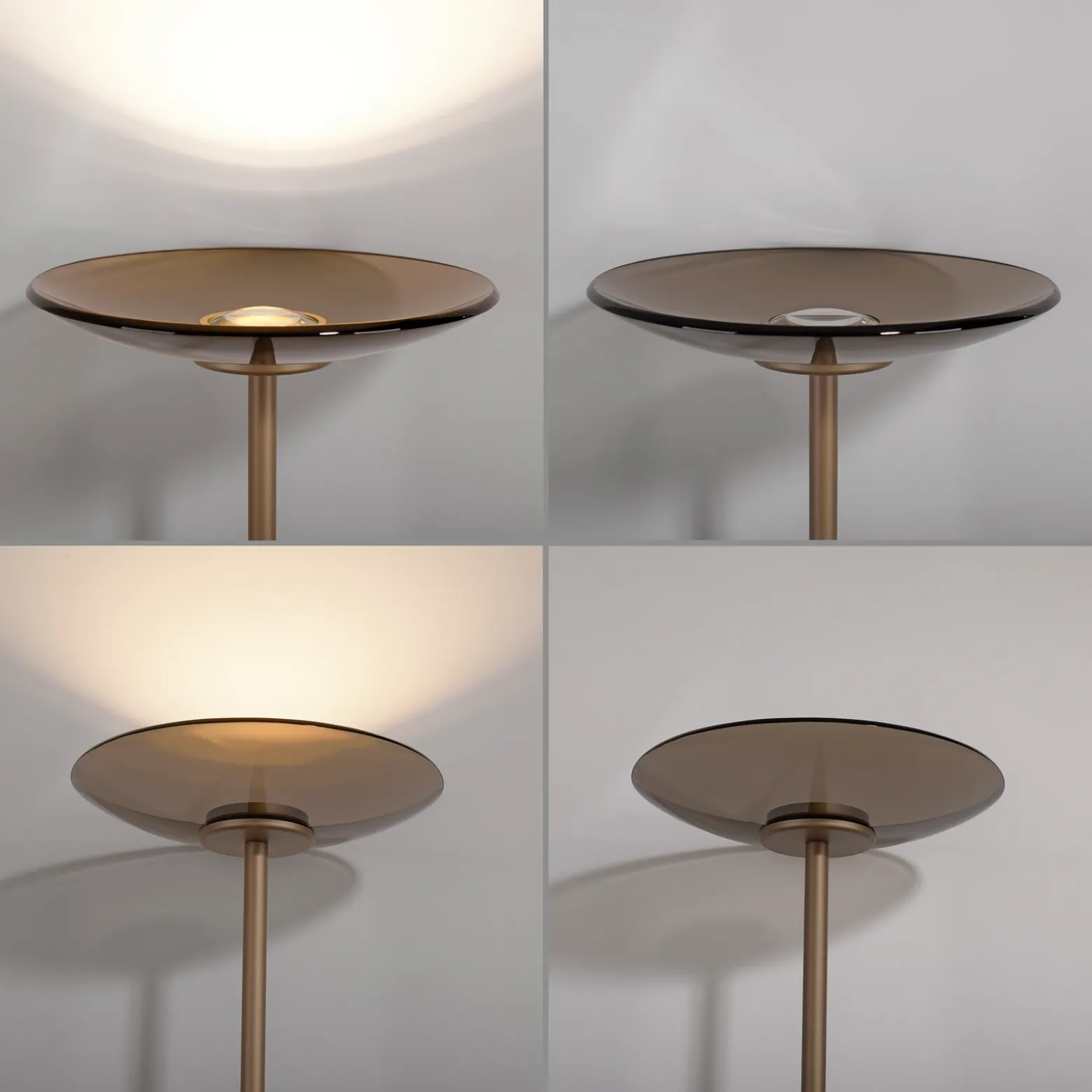 Atenuador de la lámpara de pie LED PURE Moon de aluminio/vidrio color