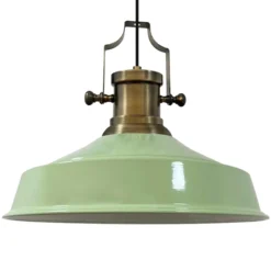 Augusta lámpara colgante, verde menta, Ø 40 cm, metal, E27, vintage