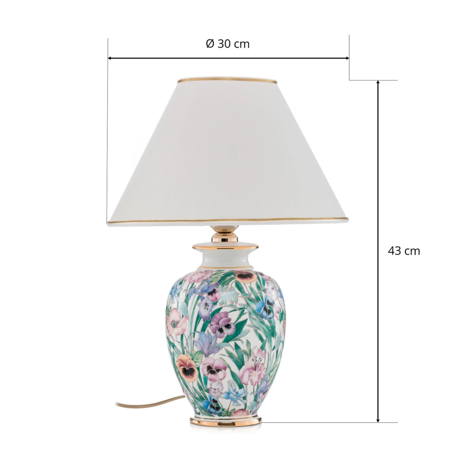 Austrolux lámpara de mesa Giardino Panse 30 cm cerámica dorada