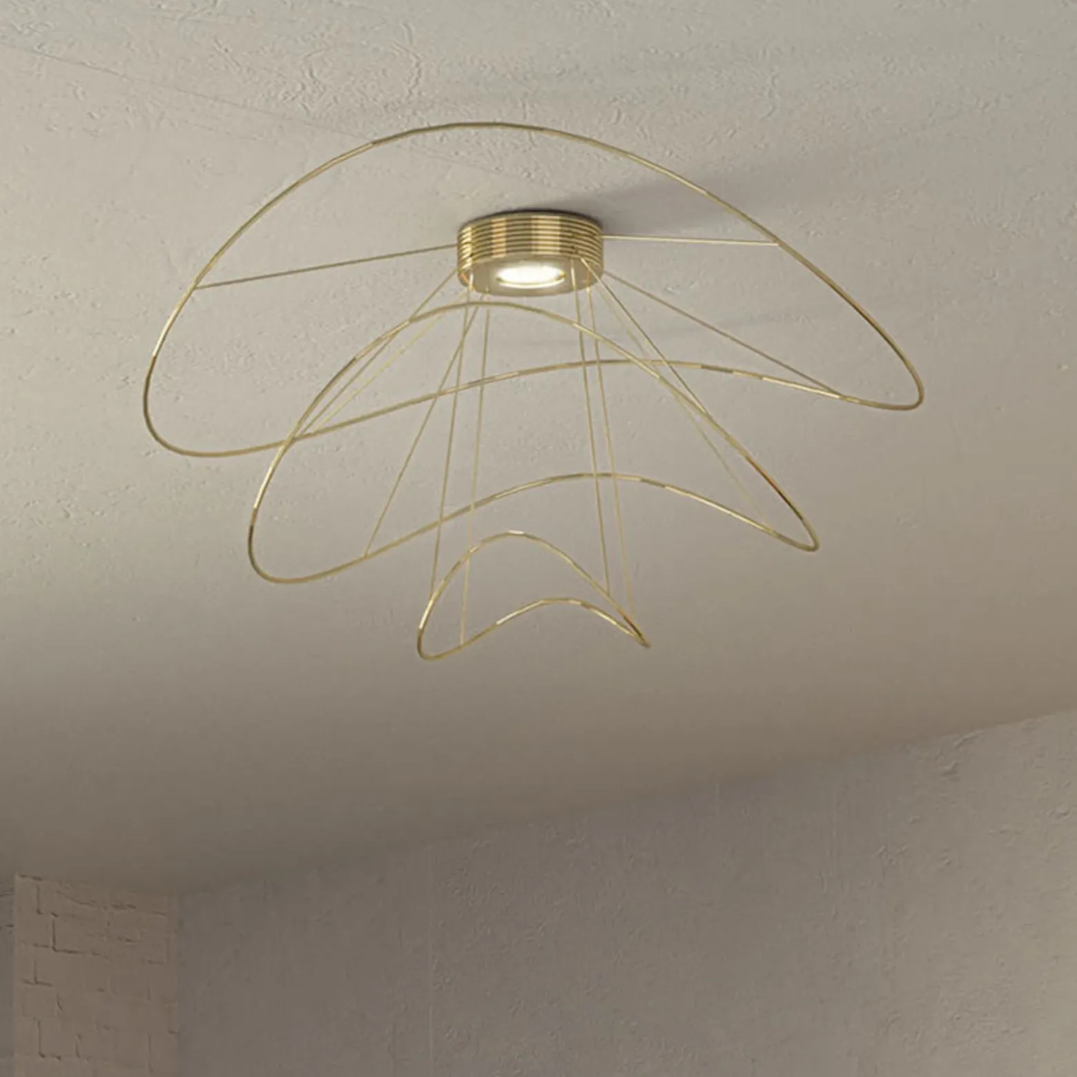 Axolight Hoops 3 LED plafón, oro