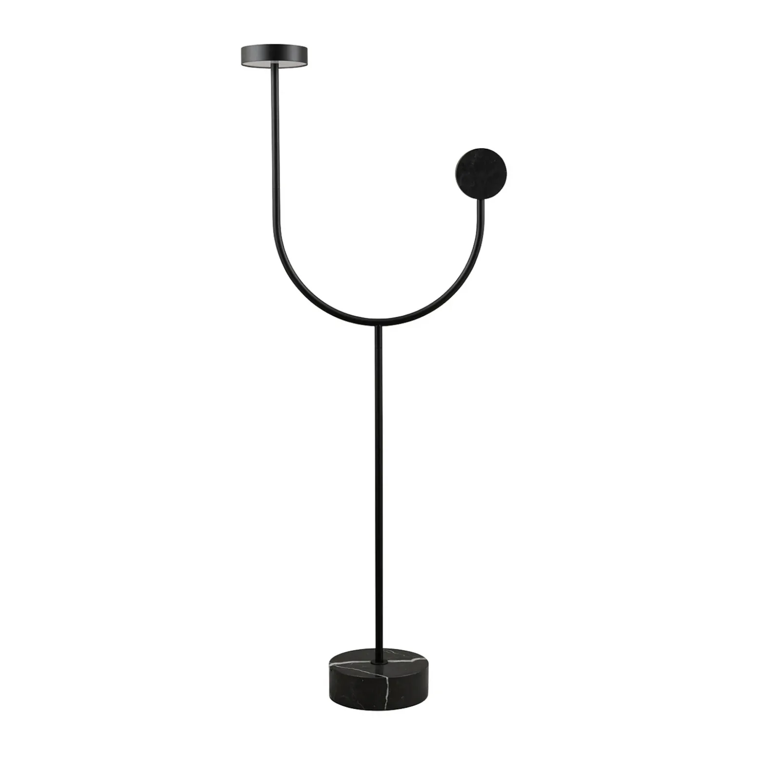 AYTM lámpara de pie LED Grasil, negro, mármol, altura 127 cm