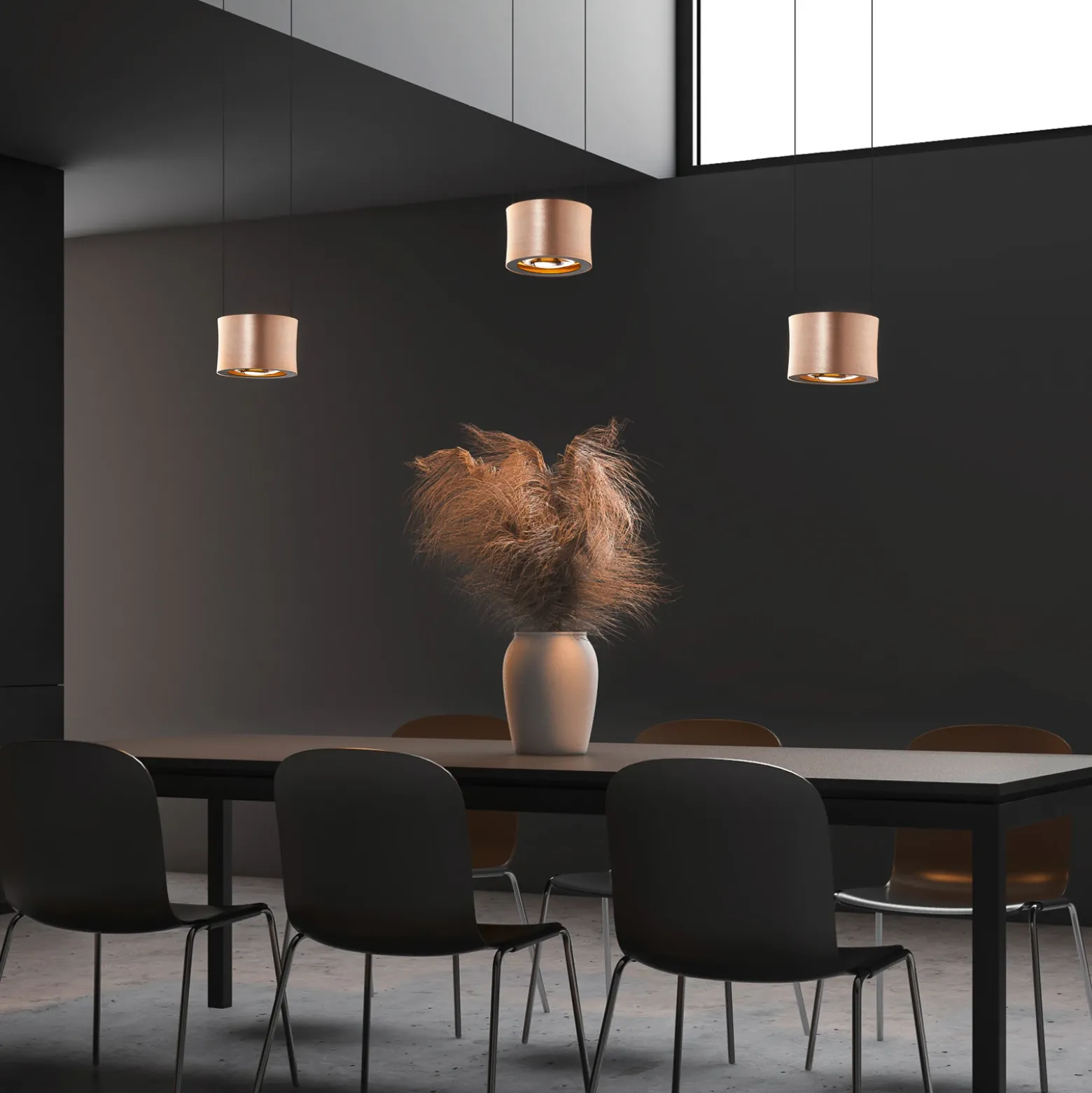 BANKAMP Impulse colgante LED 3 luz oro rosado