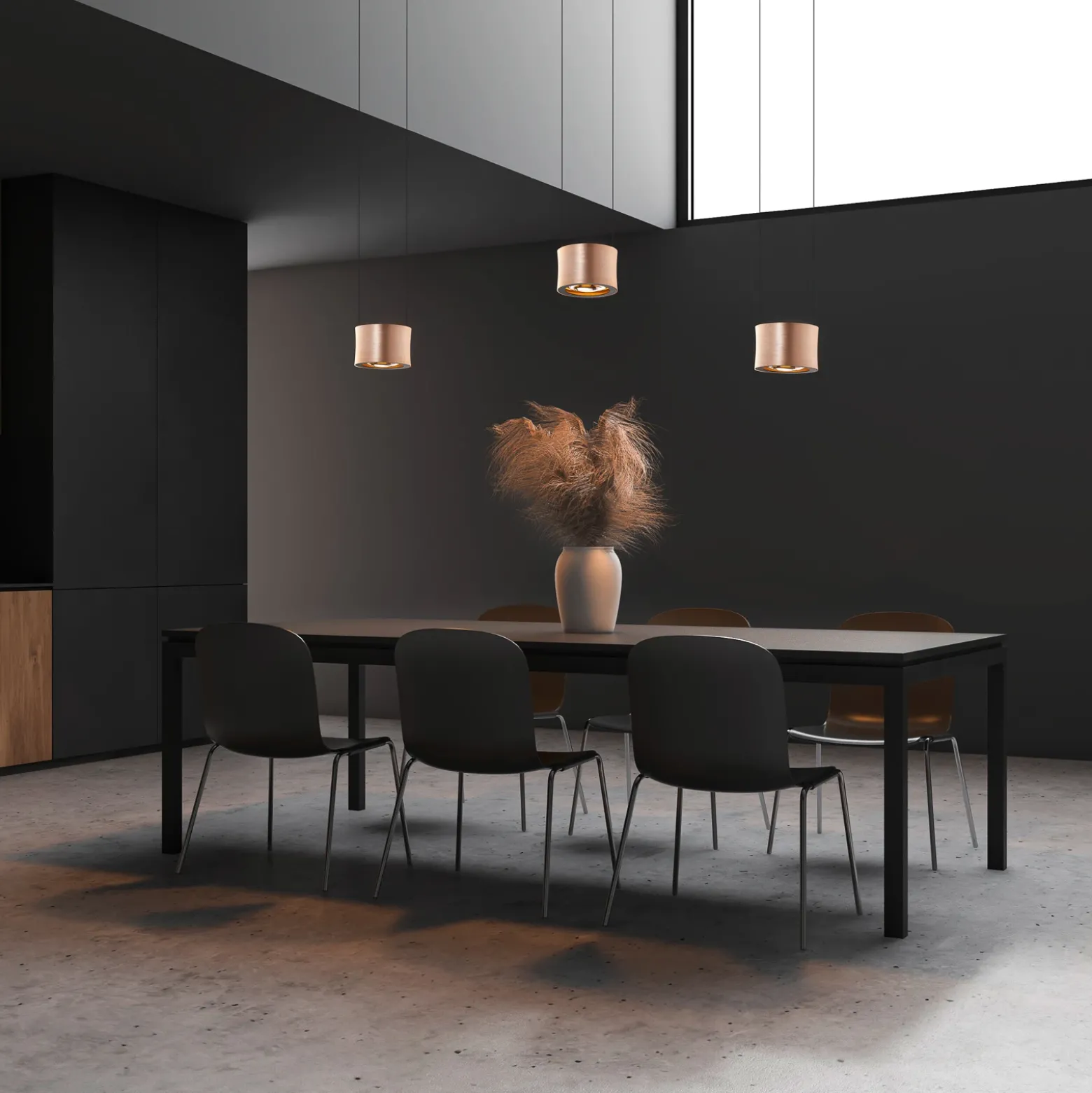 BANKAMP Impulse colgante LED 3 luz oro rosado