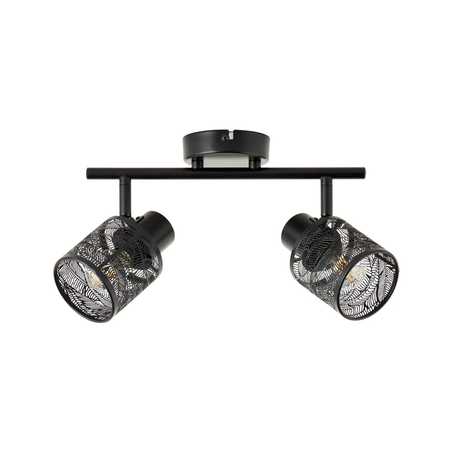 Bano downlight de techo, longitud 34,5 cm, negro mate, 2 luces.