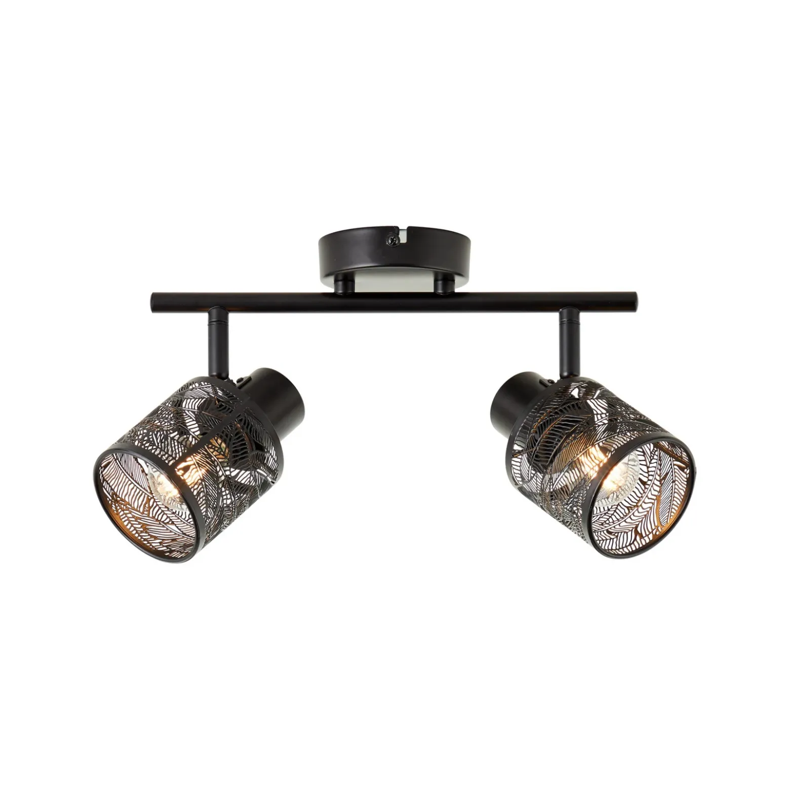 Bano downlight de techo, longitud 34,5 cm, negro mate, 2 luces.