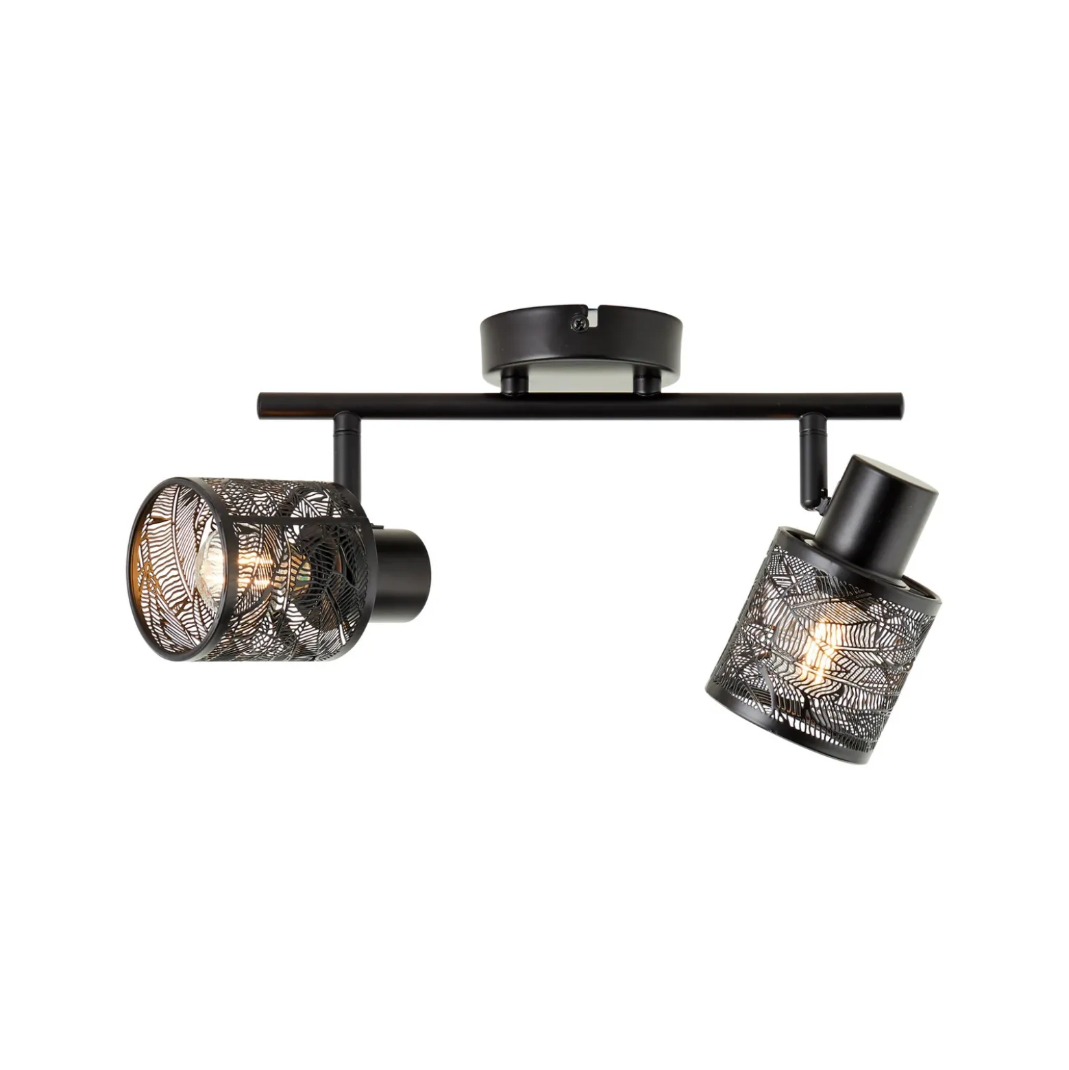 Bano downlight de techo, longitud 34,5 cm, negro mate, 2 luces.