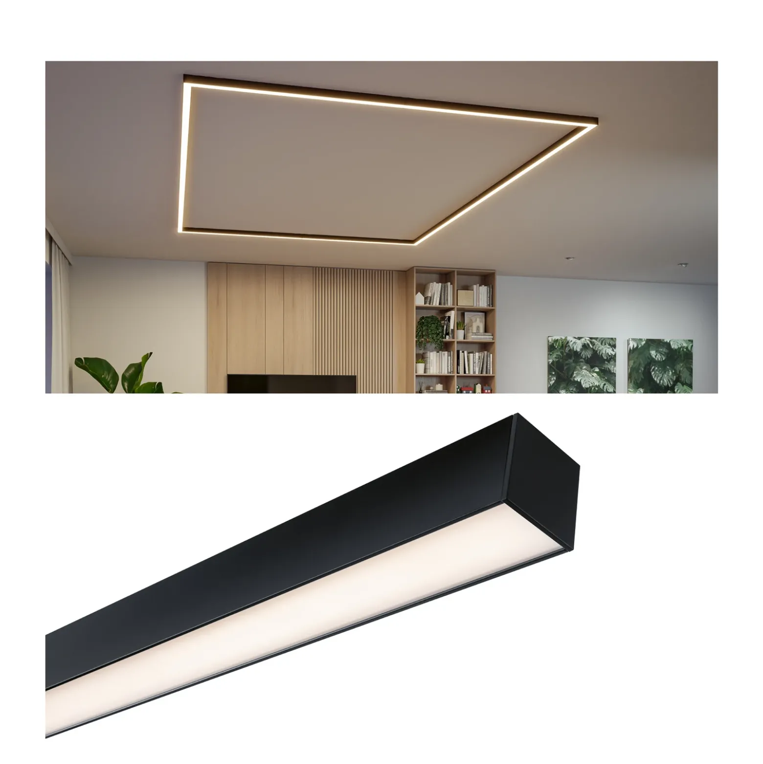 Barra de luz LED Linion de Paulmann, negra, 150 cm, 3000 K