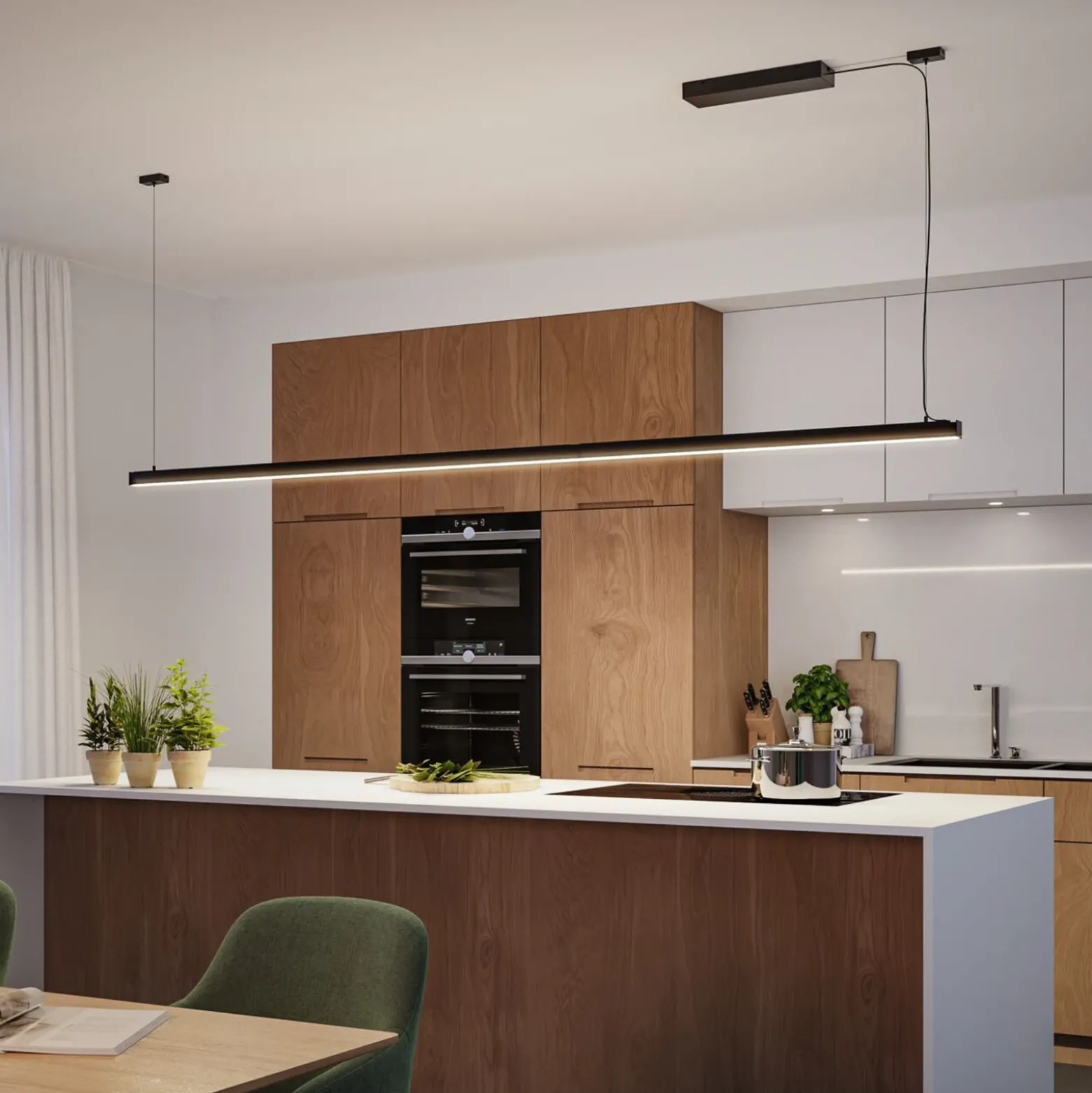 Barra de luz LED Linion de Paulmann, negra, 100 cm, 3000 K