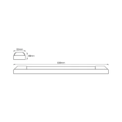 Barra de luz LED POWER BATTEN de OSRAM, 4000 K, 60 cm, 2 luces.