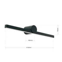 Beauty lámpara de espejo LED, anchura 61cm, negro