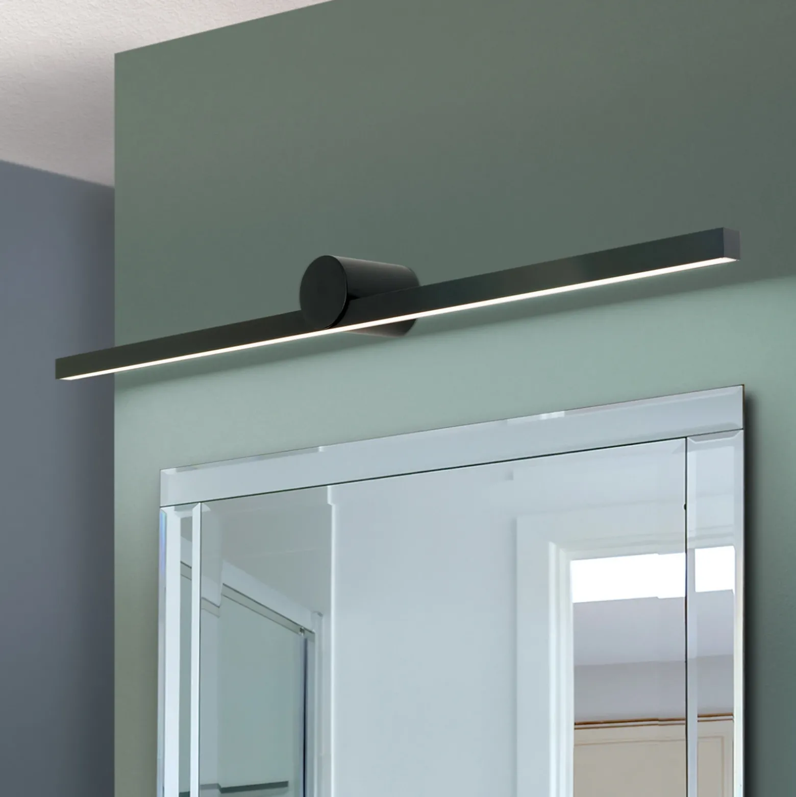 Beauty lámpara de espejo LED, anchura 101cm, negro