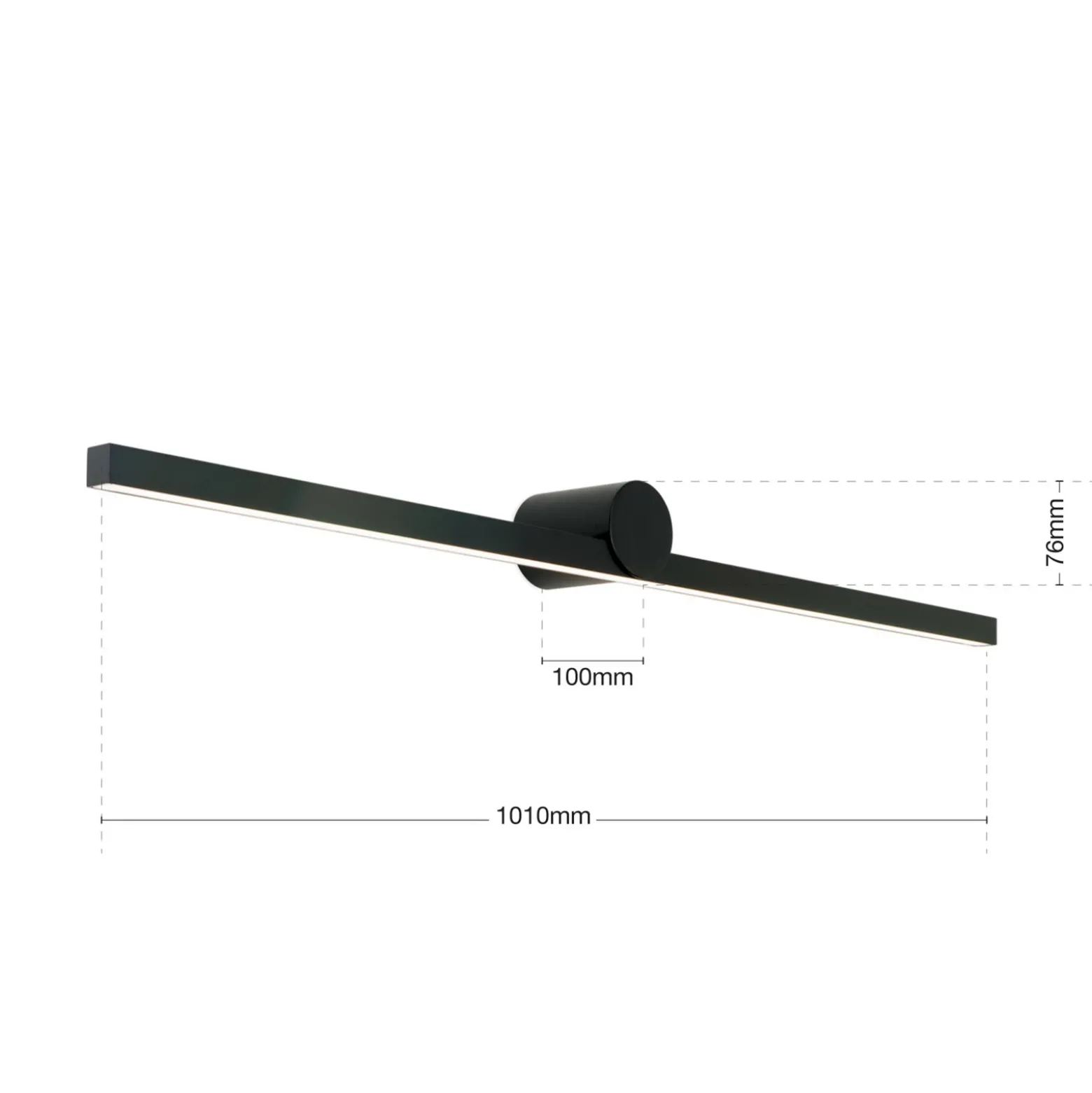 Beauty lámpara de espejo LED, anchura 101cm, negro